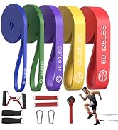 Exercise Bands,Set of 6 Resistance Bands for Working Out,Pull Up Bands Set,at Home Workout Equipm...