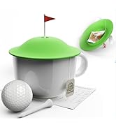 Pund'it Green Tee Mug and Cup Cover, Golf Themed Cup Lid For Tea, Coffee and More, 4.35