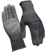 SLICK KIT Work Gloves PU Coated, for Men and Women, Ideal for General Duty Work, 12 Pairs, Grey