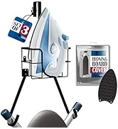 Set of 3 Ironing Board Holder Wall Mount &amp; Over The Door Hanger, Laundry Room Ironing Board &amp; Iro...