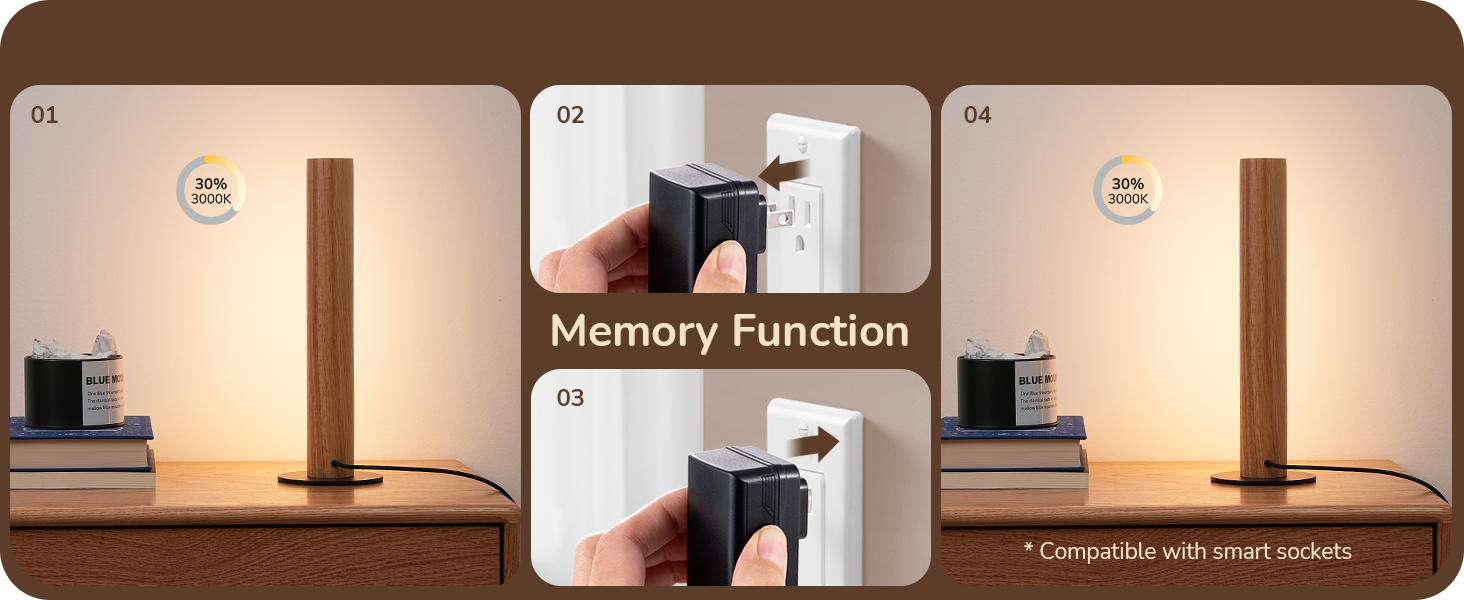 Memory Function Bedside Table Lamp
