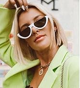 GIFIORE Retro Cat Eye Sunglasses Vintage Semi Rimless Frame Cateye Sun Glasses UV Protection