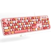 Atelus Computer Keyboard Wired, Plug Play USB Keyboard with Large Number Pad, Caps Indicators, Fo...