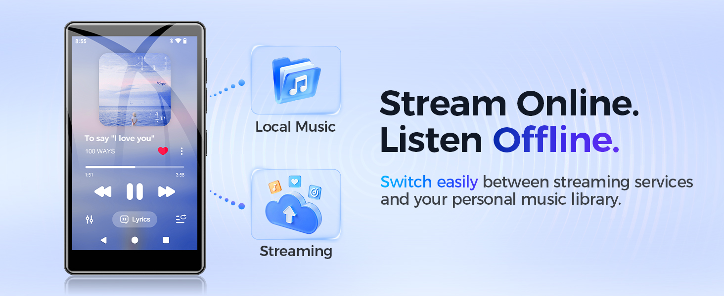 stream online,listen offline