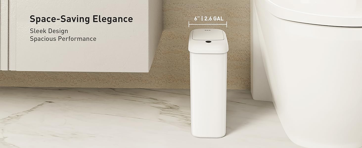 slim bathroom trash can