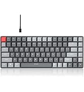 84 Keys Mechanical Gaming Keyboard, Compact Gray Gaming Keyboard with Clicky Blue Switches, Wired...