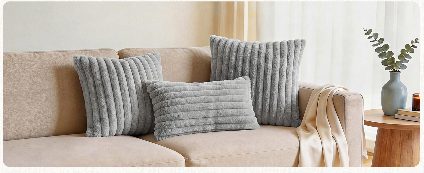 gray pillow covers