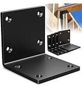 Wuno Shop 4 Pcs 6"x6"x5" Heavy Duty Steel Corner Brackets, 90 Degree Countertop Fireplace Mantel ...