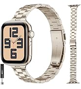 BDJXCUSA for Apple Watch Bands for Women,Thin Metal Strap for Apple Watch Series 11,10,Slim Stain...
