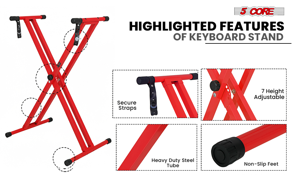 keyboard stand piano stand adjustable height x style double braced electric digital synthesizer