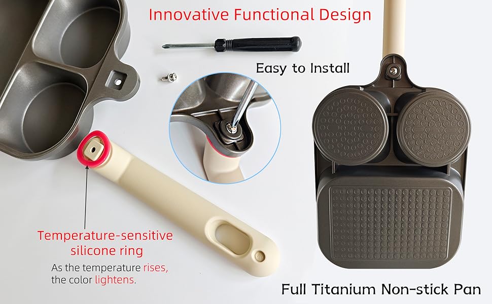 Upgraded Titanium Nonstick Pan Easy Flipping easy to install full Titanium Non-stick Pan
