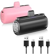 OHZHAO 2 Pack 5500mAh Portable Charger for iPhone, Ultra-Compact PD Fast Charging Cute Travel Por...