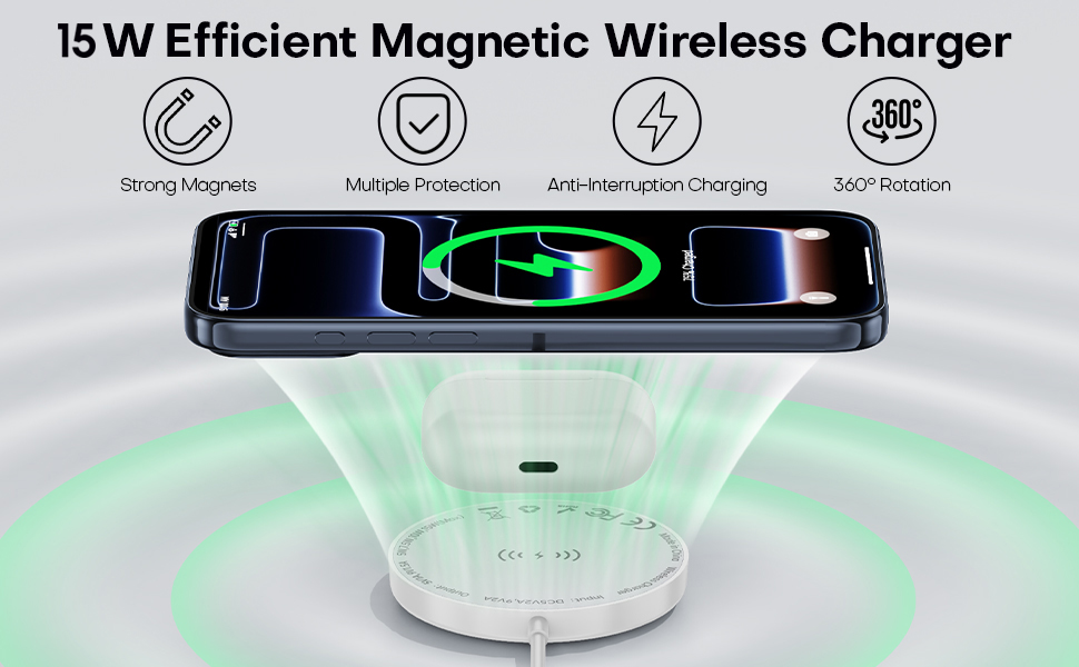 Magnetic Wireless Charger 2Pack 6FT Apple Magsafe Charger,MagSafe Charging Wireless iPhone Charger