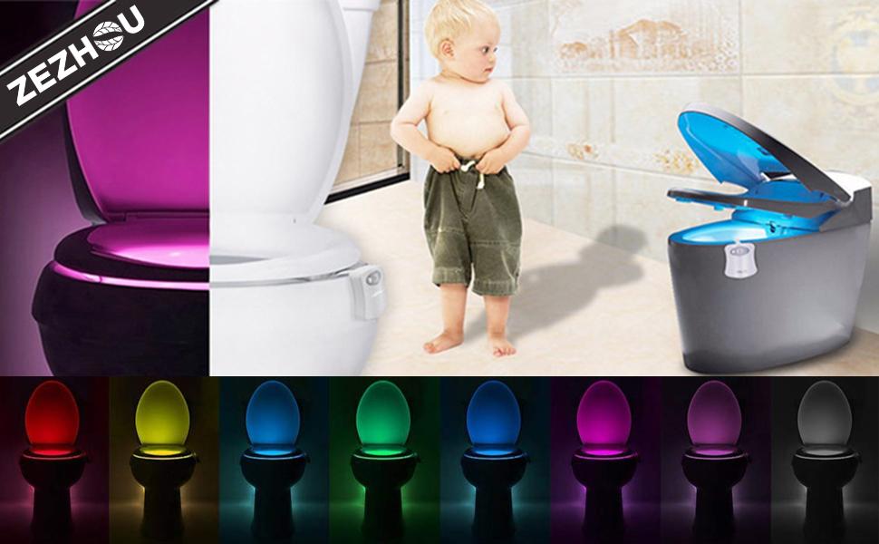The Original Toilet Night Light Motion Sensor 8 Color Changing BY Yourself