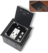 KYHSHJ Recessed Flat Hidden Socket Kit with 2 * 15A Receptacle,4.8A*2 USB-A Ports +3-Port RJ45 Da...
