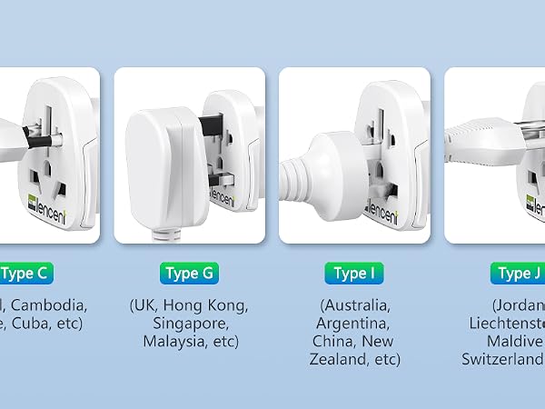 Type A/C/G/I/J/L to US