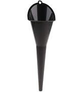 Black Heavy-Duty Engine Oil Funnel 28cm/11in - Multi-Function Plastic Fluid Transfer Tool for Car...