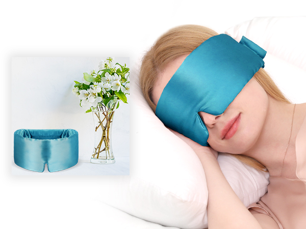 blue silk eye mask