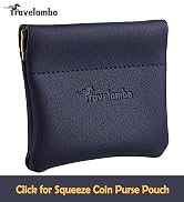 Travelambo Leather Squeeze Coin Purse Pouch Change Holder