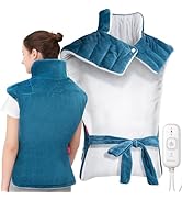 Comfytemp Weighted Heating Pad for Back Neck Shoulders Pain Relief, Birthday Christmas Gifts for ...