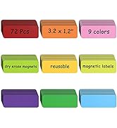 72 Pcs Dry Erase Magnetic Labels, 3.2 x 1.2" Magnetic Name Tags Magnetic Label Stickers for White...