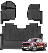 Wuatow Car Floor Mats are Suitable for 2015-2024 Ford F150 SuperCrew Cab/2022-2024 F-150 Lightnin...