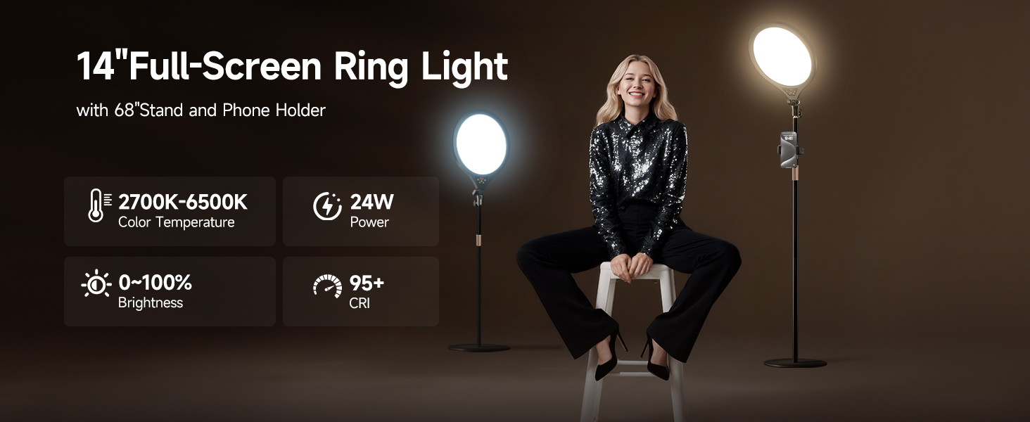 large ring light with stand
