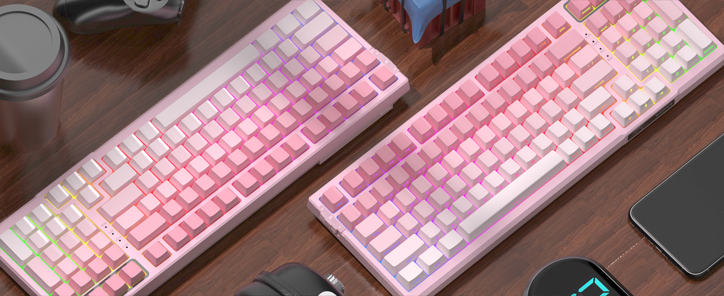 Soft pink color scheme
