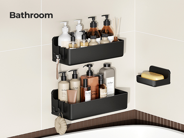 Rustproof ABS Storage Organizer Set, Black