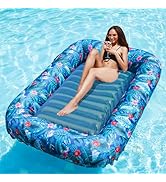 FindUWill Oversized Pool Float Lounge, 72" X 37" Extra Large Fabric-Covered Pool Floats for Adult...