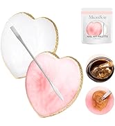 MelodySusie 2PCS Heart Shape Resin Nail Art Palette Set with Stainless Steel Mixing Stick, Profes...