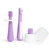 Ubbi Grow with Me Toothbrush Training Set for Babies and Toddlers, Includes Silicone Finger Brush...