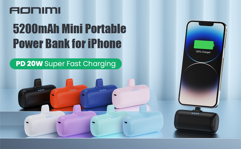 Mini Power Bank portable charger Mini size Cordless Portable Lipstick Size,Pocket Size,PD Charge