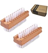 SAMEBUTECO 2 Pack Non-Slip Wooden Hand &amp; Nail Brush,Dual-Sided Fingernail Scrub Brush for Deep Cl...
