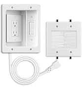 Proium Recessed Outlet Box,in Wall Cable Concealer Kit with Brush Wall Plate?Socket?Electrical Bo...