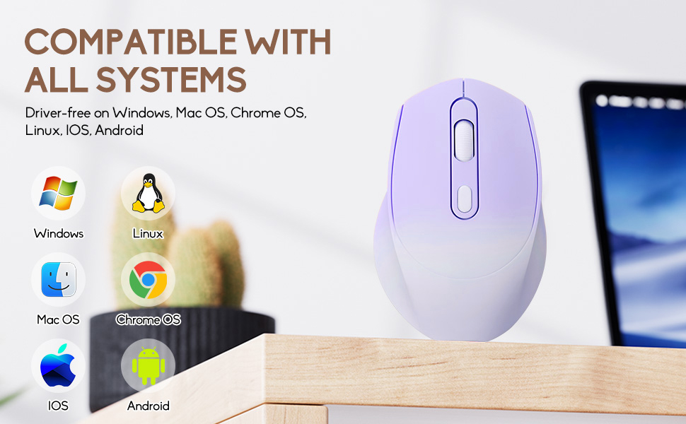 Wireless Gradient Color Bluetooth Mouse,