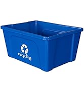 Recycling Rules Wholesale Low-Profile 3 Gallon Deskside Recycling Bin Container, Perfect for Offi...