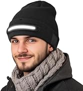 Atapeas Unisex Beanie Hat with LED Light Strip, Headlamp Beanie Cap, Rechargeable Headlight hat, ...