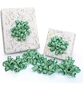 LaRibbons Sage Green Curly Bows for Gift Wrapping Self Adhesive Gift Bows for Presents, Greeting ...
