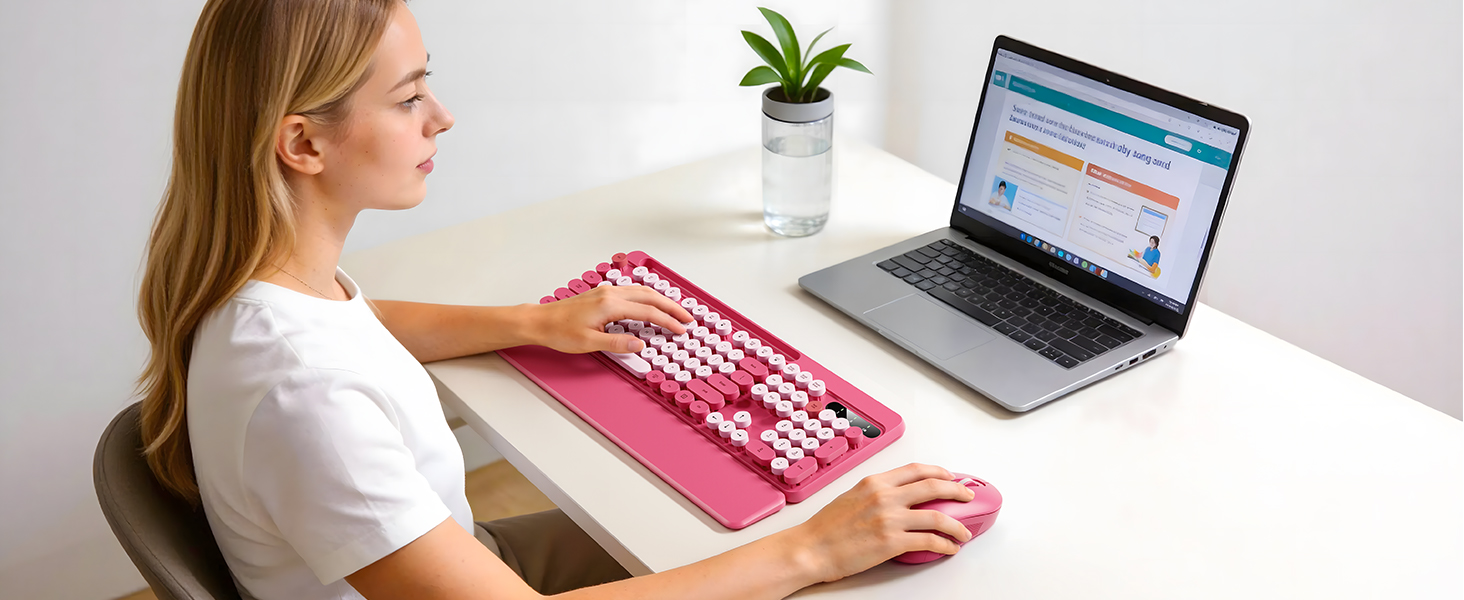 typewriter keyboard and mouse wireless