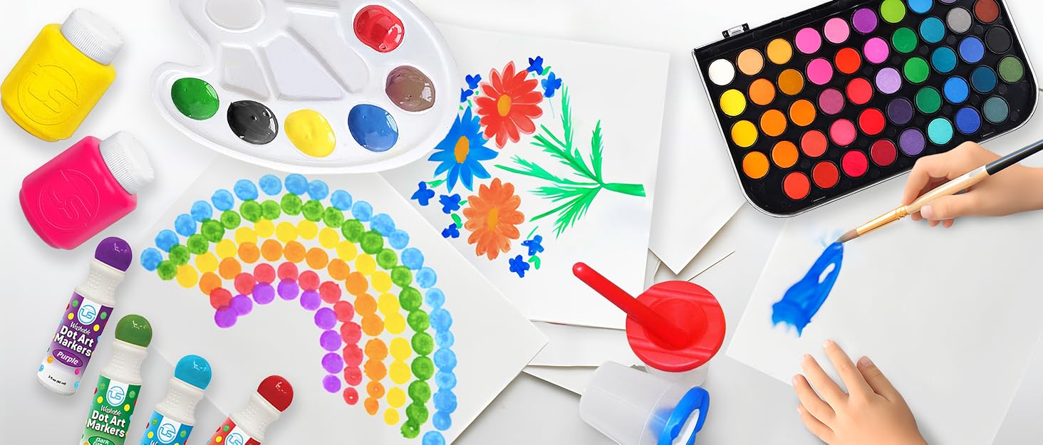 dot markers, washable paint, washable paint for kids, watercolor paints