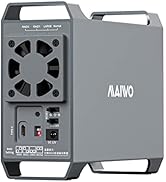 MAIWO Dual Bay Raid Enclosure for 3.5” SATA HDD, 10Gbps 2 Bay Hard Drive Enclosure with Cooling F...