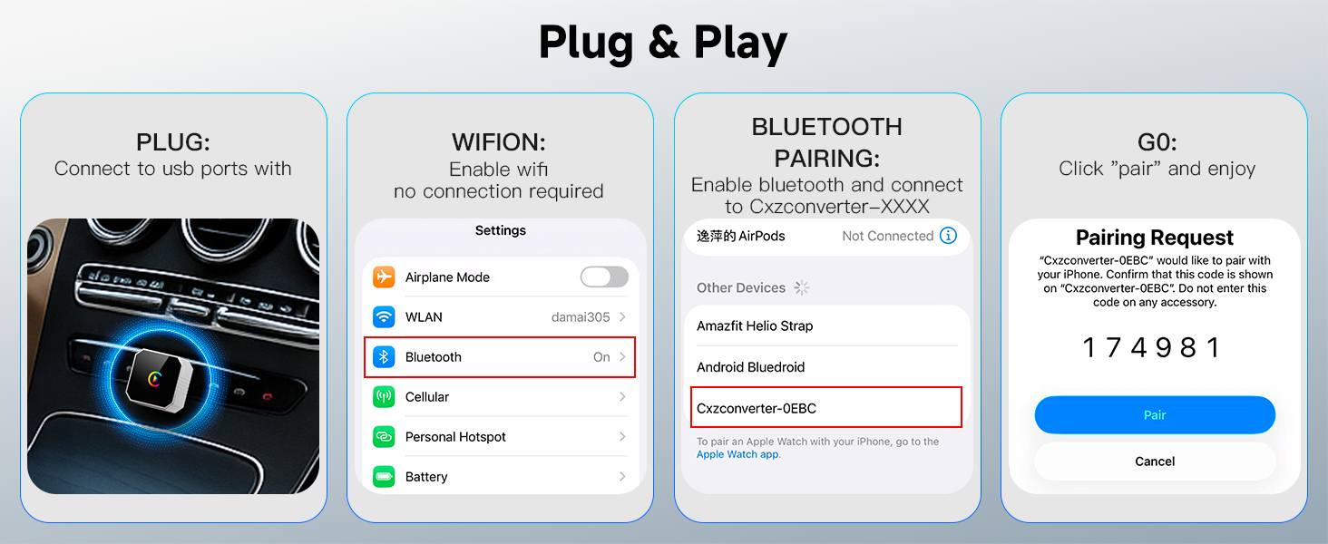 adaptador carplay inalámbrico