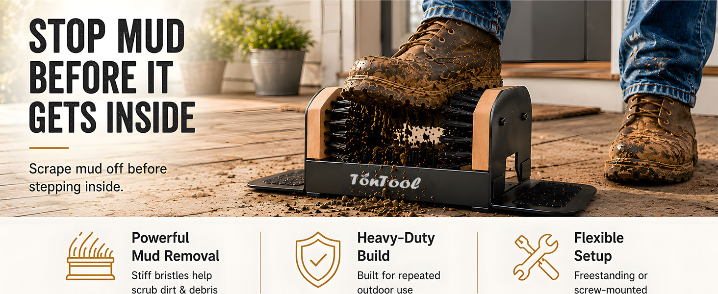 tontool boot brush scraper outdoor