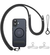 BXYJY for iPhone 17 Magnetic Case with Stand, Crossbody Phone Lanyard Strap, Camera Control & Len...