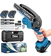 Tietoc Mini Chainsaw 6 Inch Cordless [Ease of Use] Portable Electric Chainsaw, Small Handheld Bat...