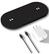OhM-ega Dual Wireless Charger with Adapter,10W Fast Charging, Qi-Certified for iPhone 15 14 13 12...