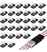 3 Pin Double Wire Plug in Connector,No-Stripping Quick LED Strip Light &amp; Electrical Cable,Low Vol...