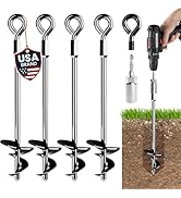15" Ground Anchors Screw-in - Heavy Duty for High Winds - Ground Stakes - Earth Anchors for Sheds...