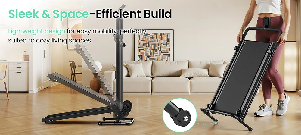 Akluer RJ401 Non-Motorized Treadmill with 5% Incline, 3 Speed Levels, 92x39cm Running Area, 150kg Max Load, 6-Layer Anti-Slip Belt, LED Display & Shock Absorption